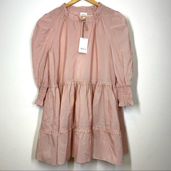 NWT MISA LOS ANGELES Maya Sunrise Stripe Dress Size Large - Picture 3 of 9